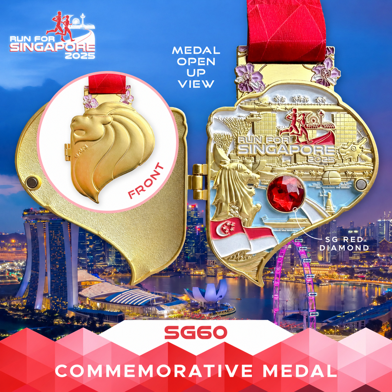 Run For Singapore SG60 Commemorative Medal